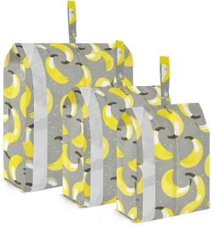 Yellow Fruit Banana Packing Cubes for Travel 3 Set Compression Packing Cubes Suitcase Organizer Bags Set for Packing