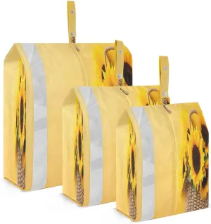 Yellow Sunflowers Packing Cubes for Travel 3 Set Compression Cubes Suitcase Organizer Bags for Packing Compression