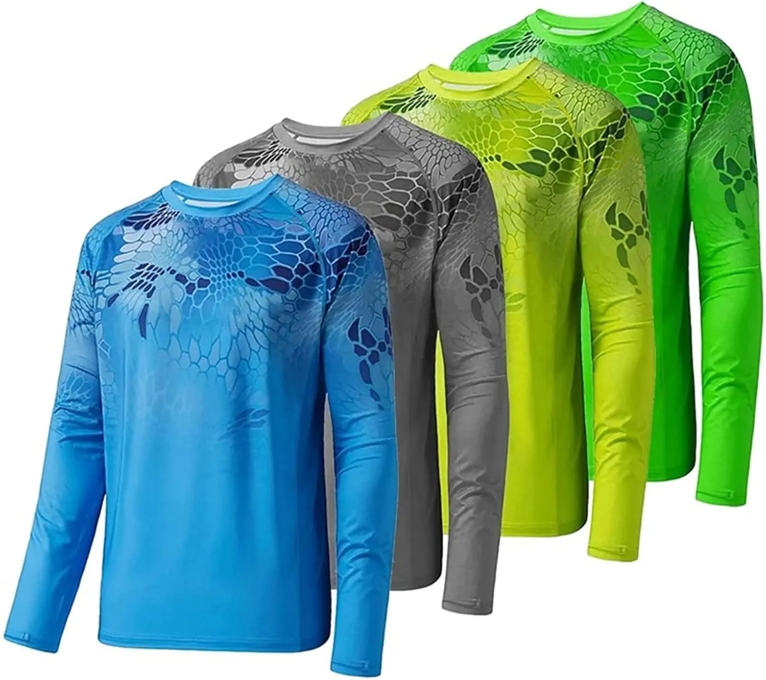 YIBIMOTTO Sun Protection Fishing Shirt for Men UPF 50  Long Sleeve Hooded Fishing T-shirts Quick Dry Fishing Clothing